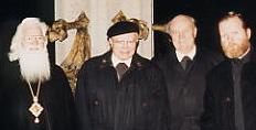 Metr.SIMEON trifft Monsignore Dr. RAUCH und Bischof Franz Xaver Dr. EDER mit Protodiakon STEFAN in Passau 14.03.1995