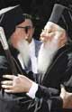 Metropolitan Arsenij welcoming Patriarch Bartholomaios in Plovdiv, Bulgaria, Sept. 06 2001